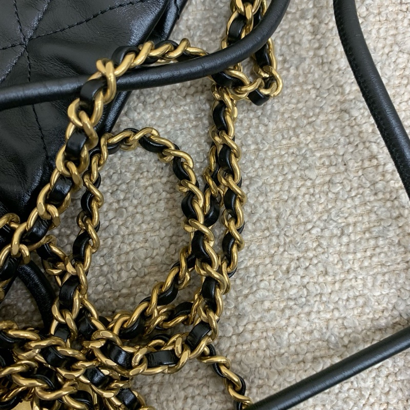全新未使用!Chanel 香奈兒22bag mini 黑金扣-21