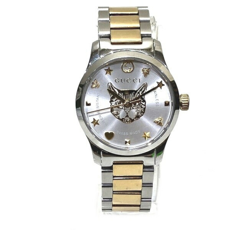 Gucci G-Timeless 126.5 石英貓頭女錶-0