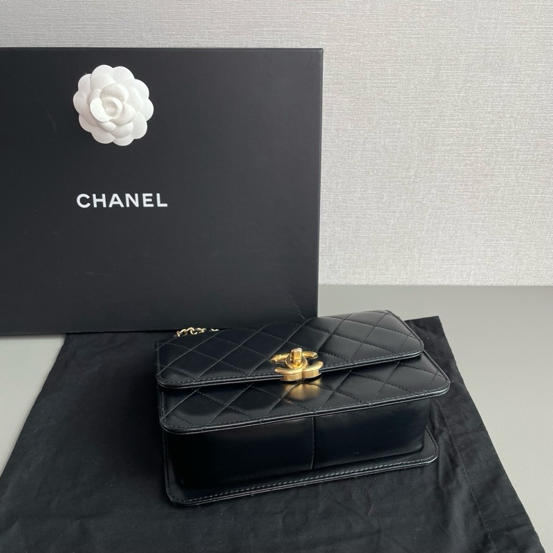 💎Chanel香奈兒|黑金雙珠鏈條包|98新|芯片款-5