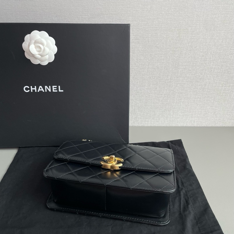 💎Chanel香奈兒|黑金雙珠鏈條包|98新|芯片款-6