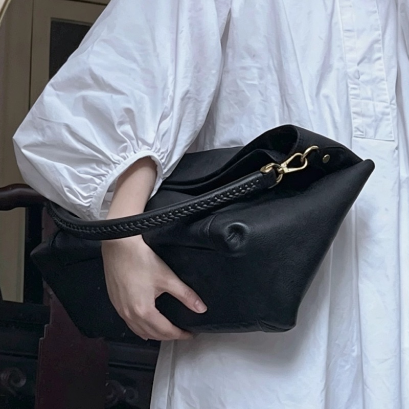Louis Vitton路易威登黑金麻花肩帶全皮壓花Melie Hobo三用托特包-2