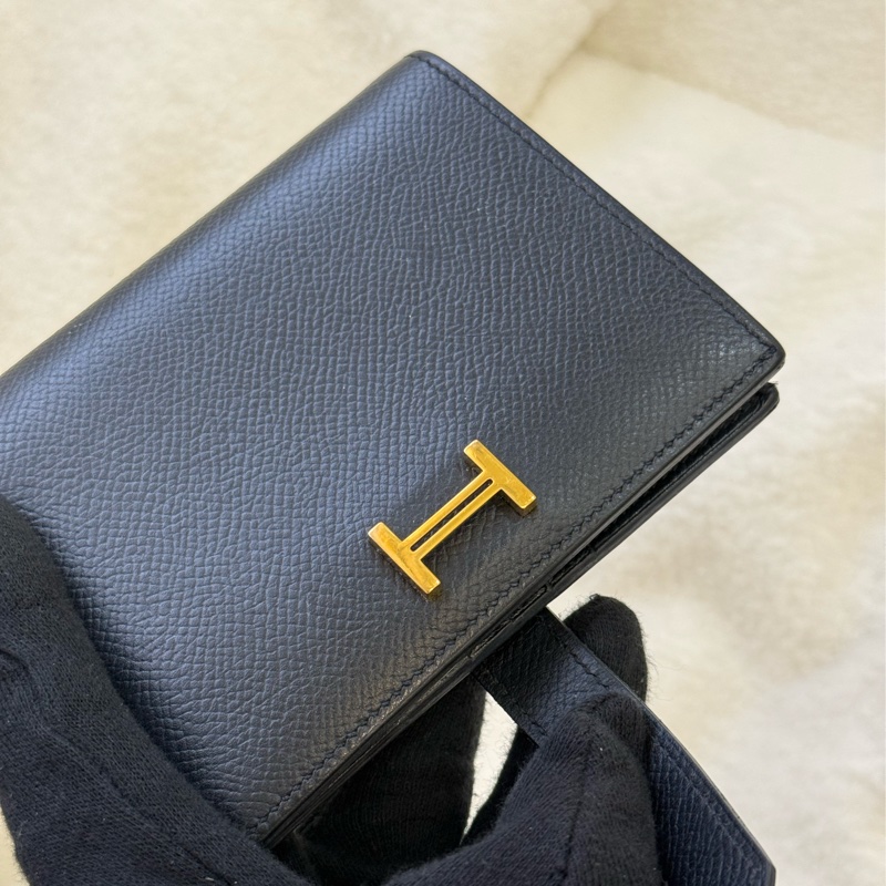 Hermes Bearn 黑金短夾-8
