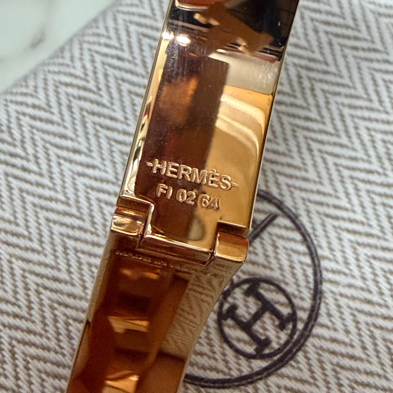 【降價正品】Hermès 愛馬仕 Clic H 手環 GM / 玫瑰金 / 糖漬栗子色 (Marron Glacé)-3