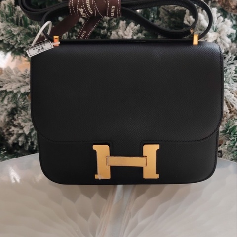Hermes愛馬仕 constance19康康 黑金扣 epsom皮 D刻
