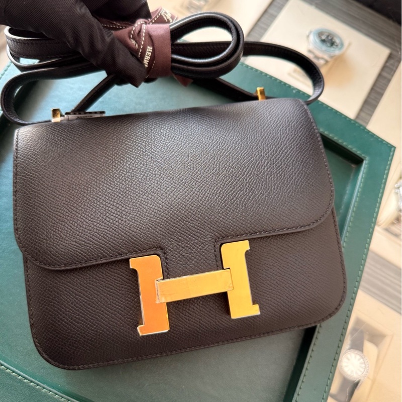 Hermes愛馬仕 constance19康康 黑金扣 epsom皮 D刻-2