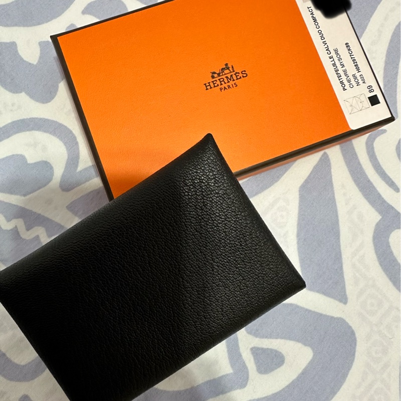 愛馬仕HERMES CALVI DUO 黑色-14