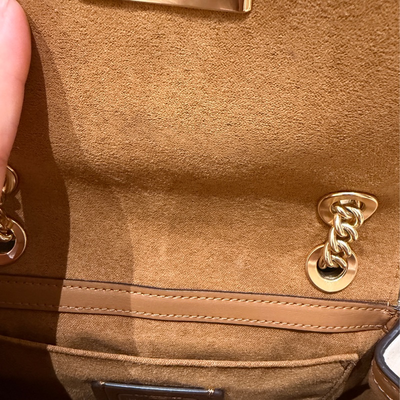 COACH 白色金鍊包|鏈背帶|肩背包/斜背包-3
