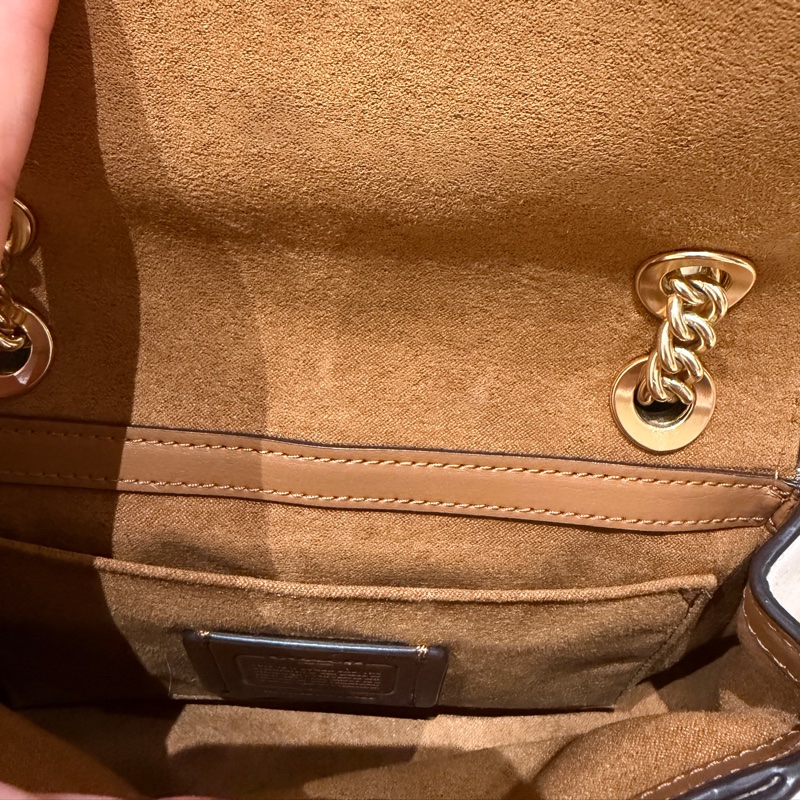 COACH 白色金鍊包|鏈背帶|肩背包/斜背包-9