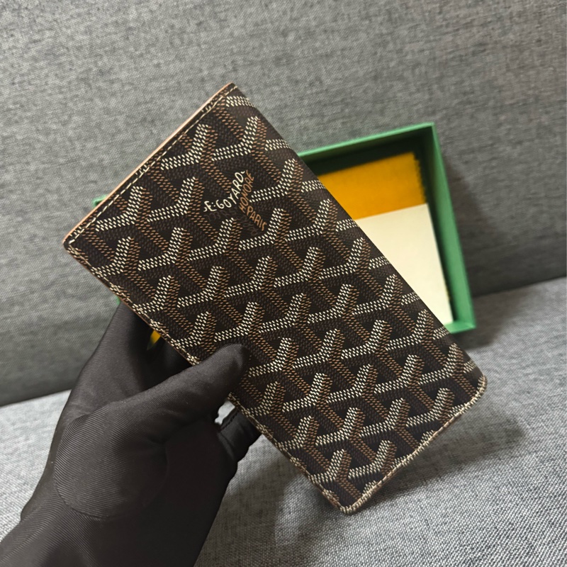 Goyard 翻蓋長夾 黑棕-2