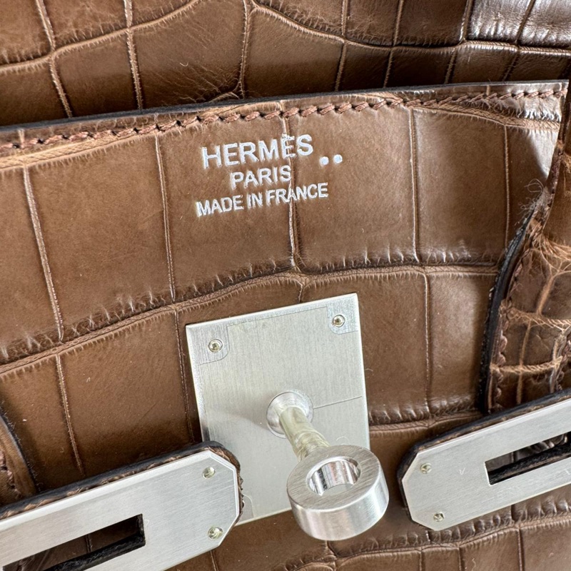 Hermès Birkin 35 Gris Éléphant Matte Niloticus Crocodile with PHW-2