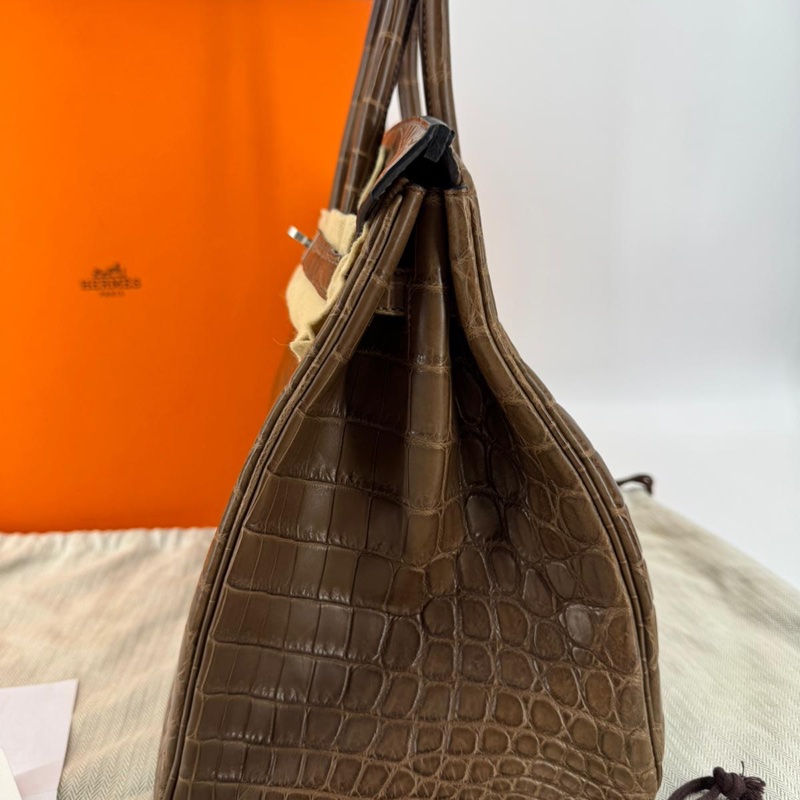 Hermès Birkin 35 Gris Éléphant Matte Niloticus Crocodile with PHW-3