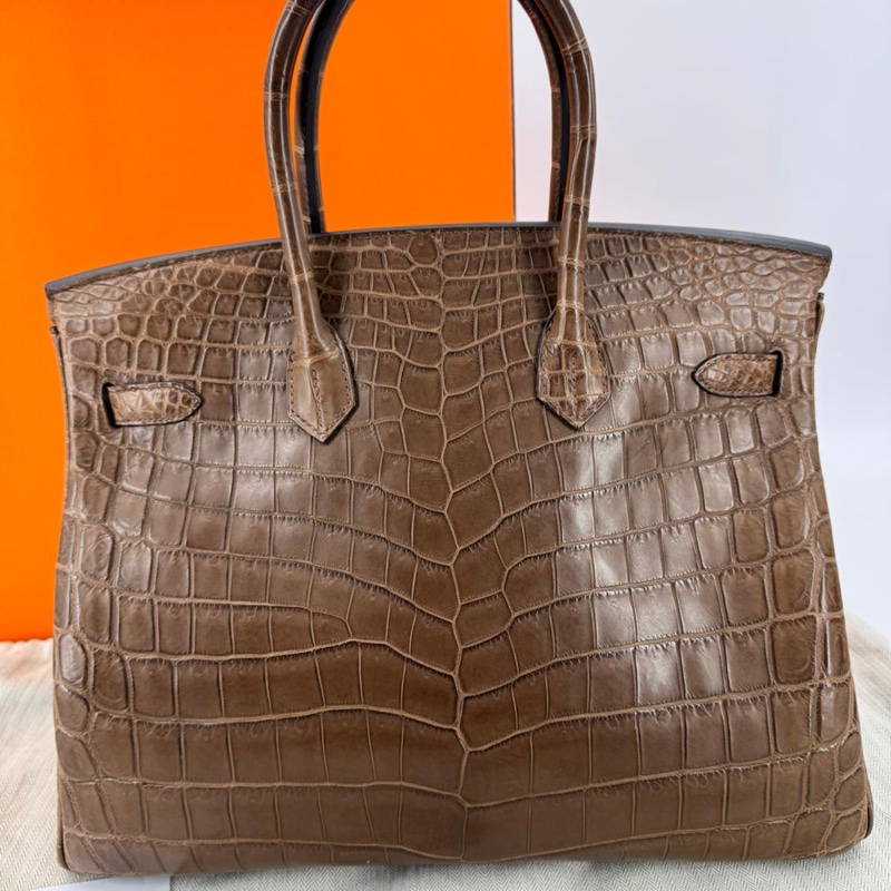 Hermès Birkin 35 Gris Éléphant Matte Niloticus Crocodile with PHW-5