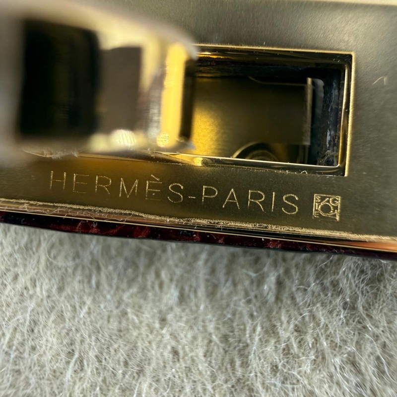 Hermes Birkin 25 Bordeaux Crocodile Leather Handbag with GHW-8