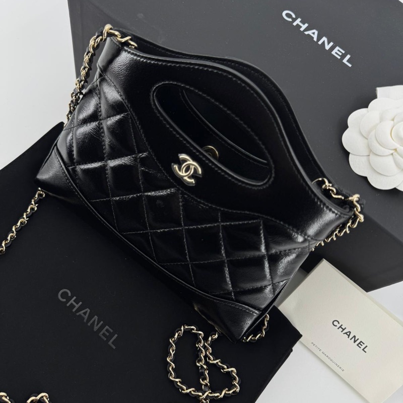 Chanel 31 Nano Black Shiny Lambskin Bag with GHW-1