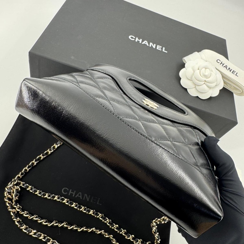 Chanel 31 Nano Black Shiny Lambskin Bag with GHW-6