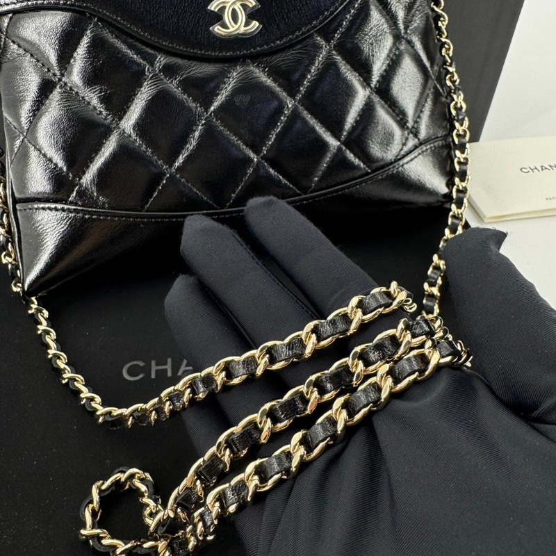 Chanel 31 Nano Black Shiny Lambskin Bag with GHW-7