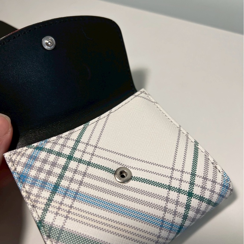 Vivienne Westwood Madras Check 西太后 格紋短夾 銀色土星-1