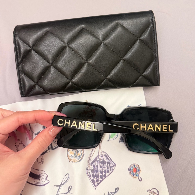 chanel5408墨鏡 黑金-0