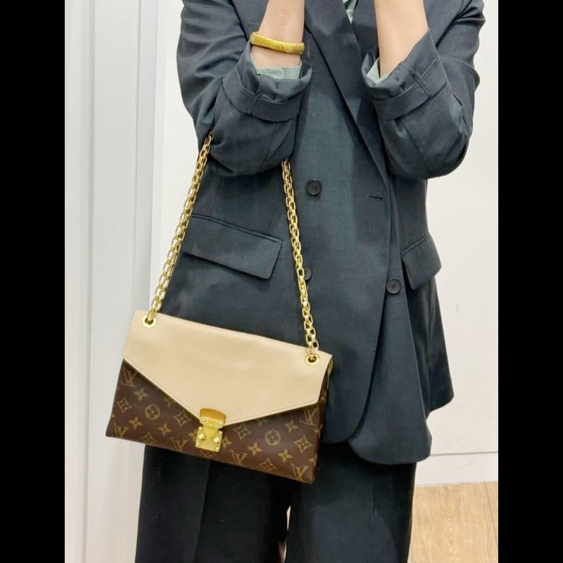Lv Pallas Chain 老花拚牛皮鏈條包-3