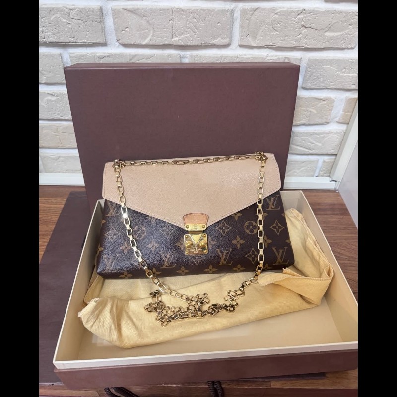 Lv Pallas Chain 老花拚牛皮鏈條包-4