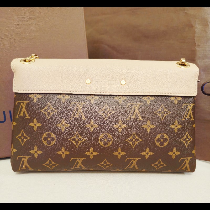 Lv Pallas Chain 老花拚牛皮鏈條包-7