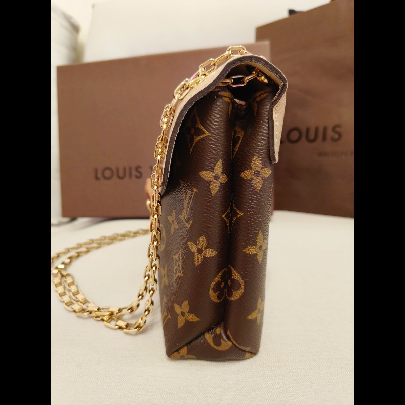 Lv Pallas Chain 老花拚牛皮鏈條包-9