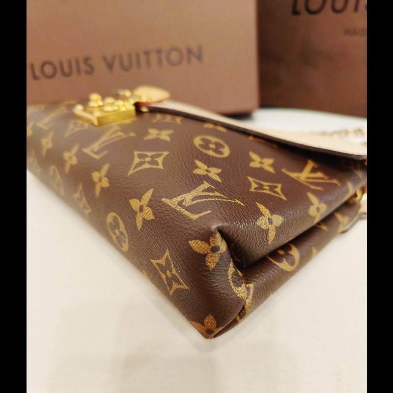 Lv Pallas Chain 老花拚牛皮鏈條包-11