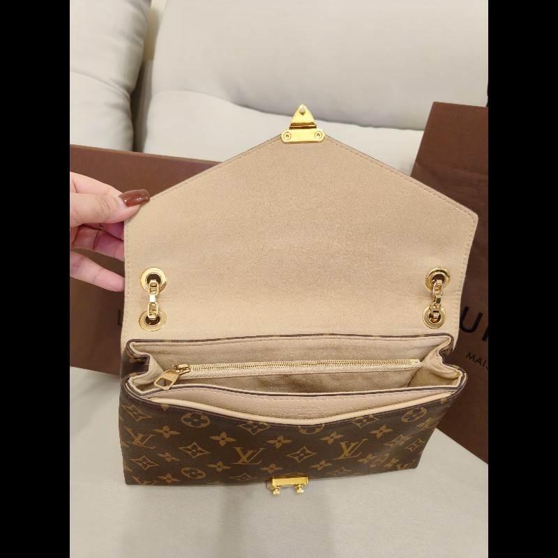 Lv Pallas Chain 老花拚牛皮鏈條包-14