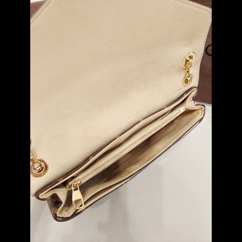 Lv Pallas Chain 老花拚牛皮鏈條包-15