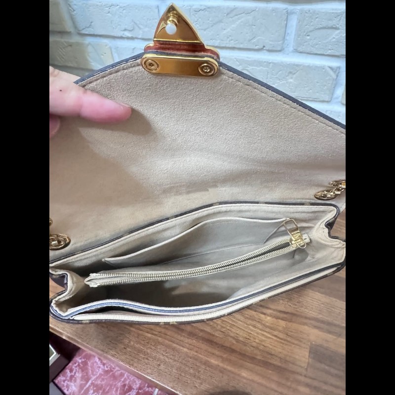 Lv Pallas Chain 老花拚牛皮鏈條包-16