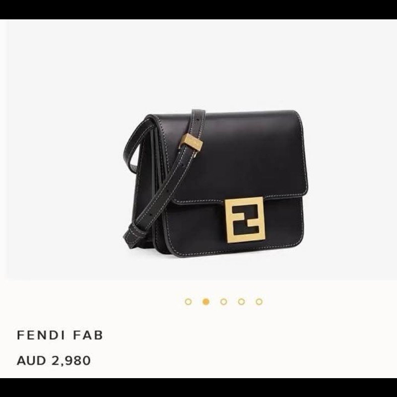 Fendi 黑色FF Fab 斜背小方包-4