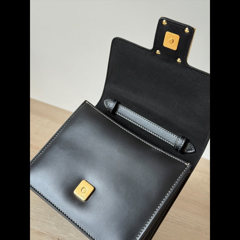 Fendi 黑色FF Fab 斜背小方包-16