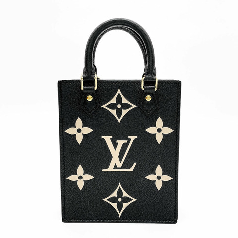 路易威登 Petite Sac Plat 肩背包，兩款，Monogram Empreinte 印花，M57937，皮革，金屬，黑色，女士款