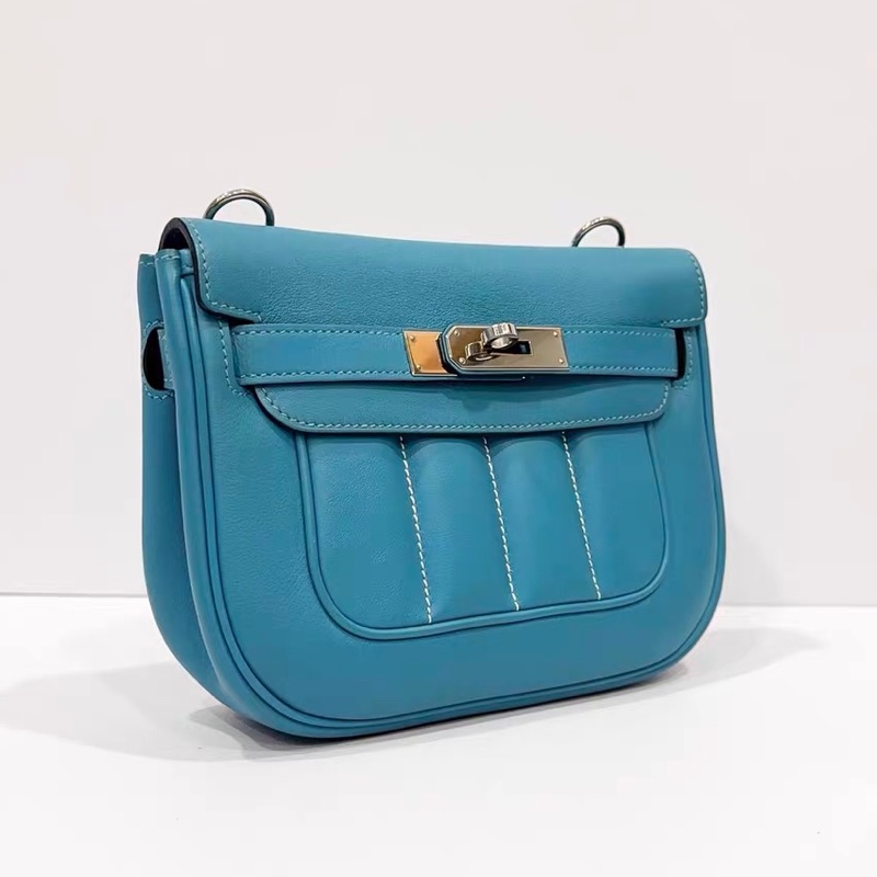 🌈Hermes🩵Mini Berline🩵馬卡龍藍銀扣🌟98.5新🌈Swift皮🌟miniberline🌟Berline🌟愛馬仕🌟-1