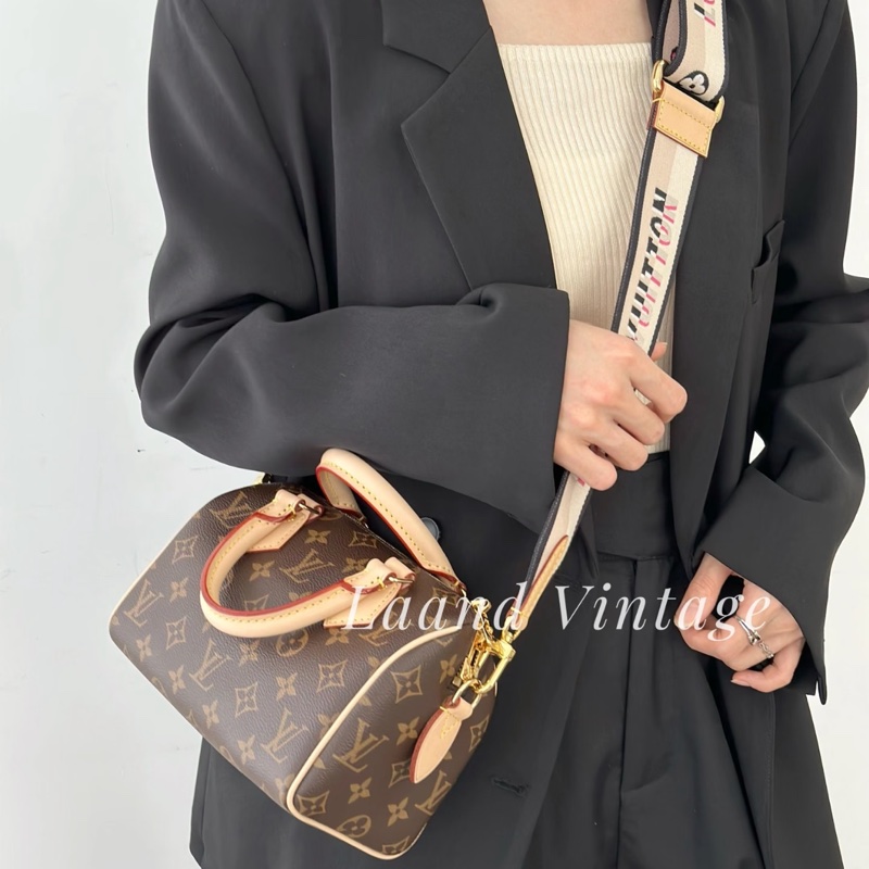 路易威登LV老花黑色肩帶Speedy 20手提斜背波士頓包M46234 經典不敗黃金尺寸 🖤-1