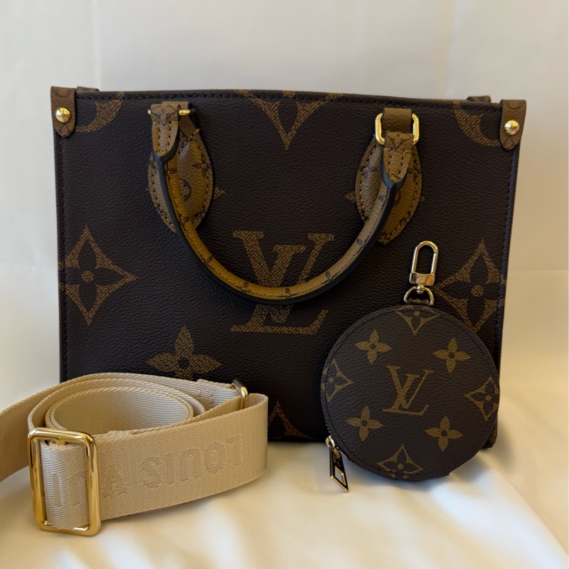 #專櫃價近11萬 LV On-The-Go 路易威登Onthego小號 棕色老花 25 x 19 x 11.5 cm OnTheGo PM M46373-1