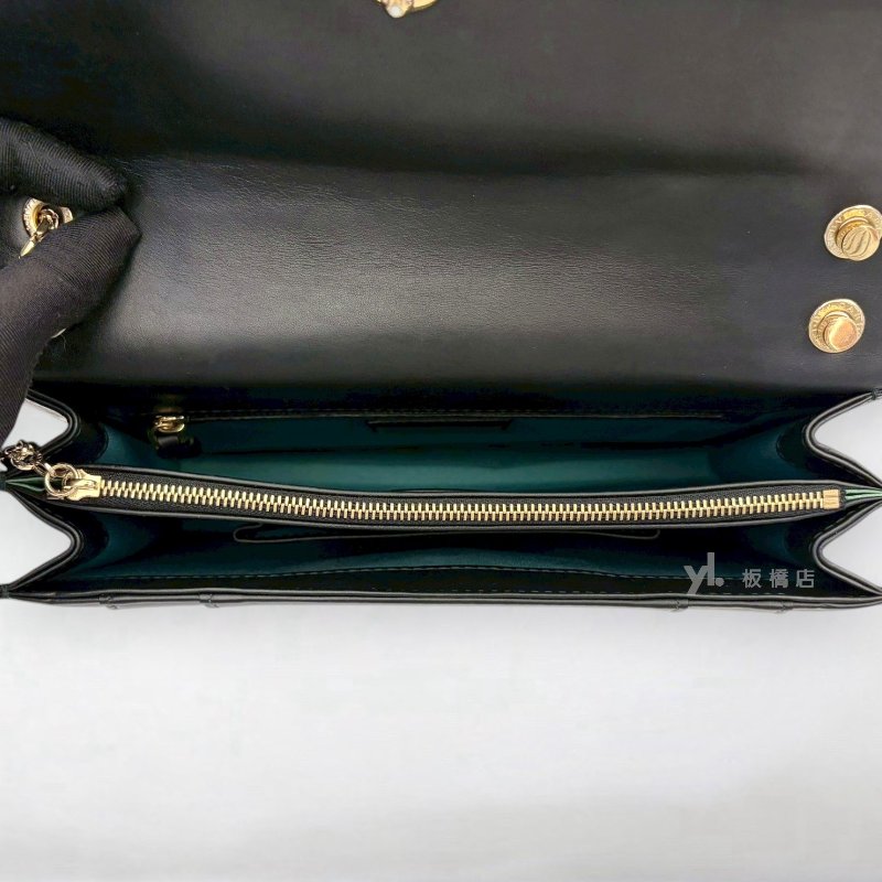 S5522-BVLGARI 黑色Serpenti Forever中型蛇頭肩背包290264-5