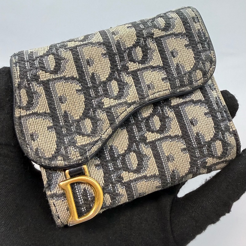 Dior 老花三折馬鞍短夾-0