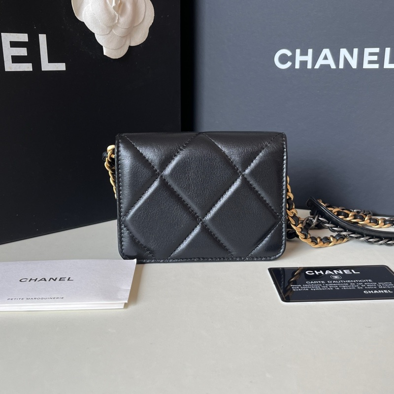 98新 Chanel/香奈兒 22C黑金 19bag mini woc 鏈條包 31開 卡標齊全-1