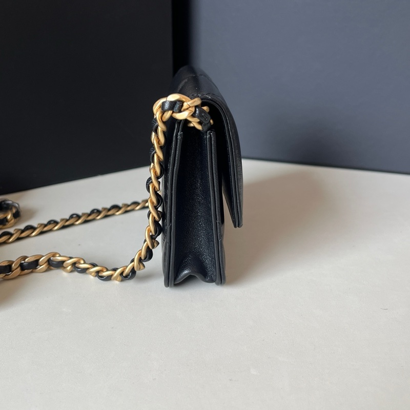 98新 Chanel/香奈兒 22C黑金 19bag mini woc 鏈條包 31開 卡標齊全-3