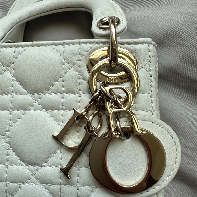 ✨【全新大全套】夢幻白金 Lady Dior mini✨ 收藏級附件齊全可送禮 + 獨家加碼送鏈帶!-5