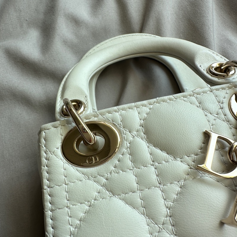 ✨【全新大全套】夢幻白金 Lady Dior mini✨ 收藏級附件齊全可送禮 + 獨家加碼送鏈帶!-22