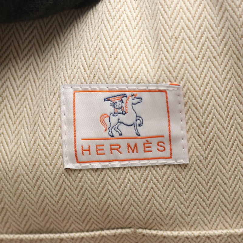 愛馬仕 (HERMES) Bride a Brac GM Cabriolet 手提包,帆布材質,米色/海軍藍,二手女款,帶五金配件-3