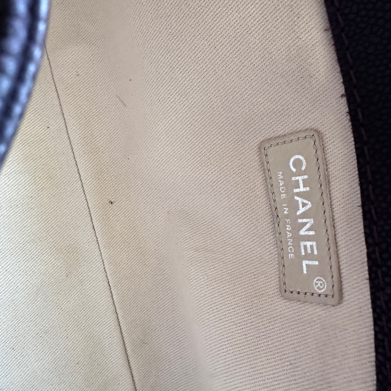 CHANEL CF Lady Pearly 灰紫色磨砂荔枝皮銀扣鏈條包-15