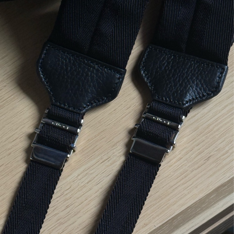 GUCCI 經典雙G緹花緞面尼龍束口翻蓋後背包.黑-12