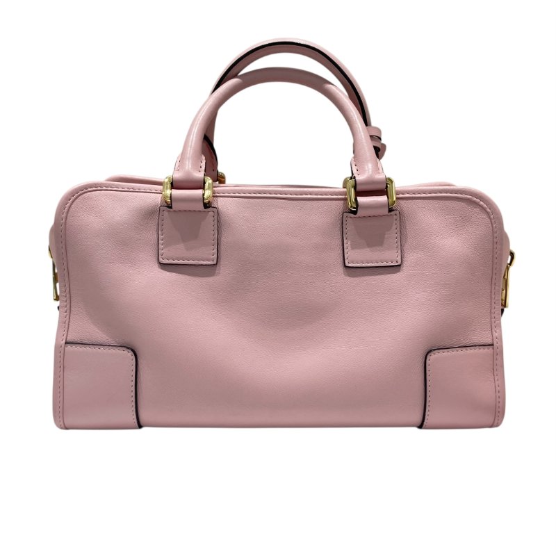 LOEWE 羅威 AMAZONA 28 手提斜背包 牛皮 粉色 金釦-2