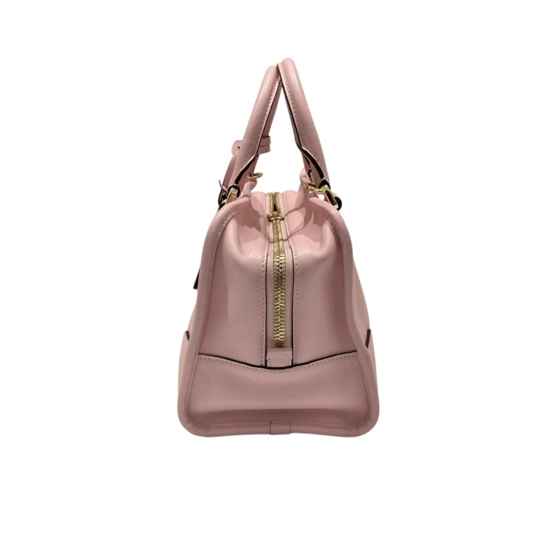 LOEWE 羅威 AMAZONA 28 手提斜背包 牛皮 粉色 金釦-3