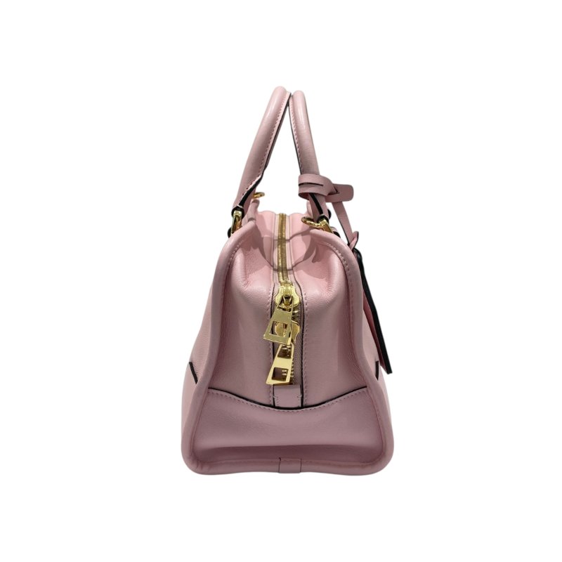 LOEWE 羅威 AMAZONA 28 手提斜背包 牛皮 粉色 金釦-4