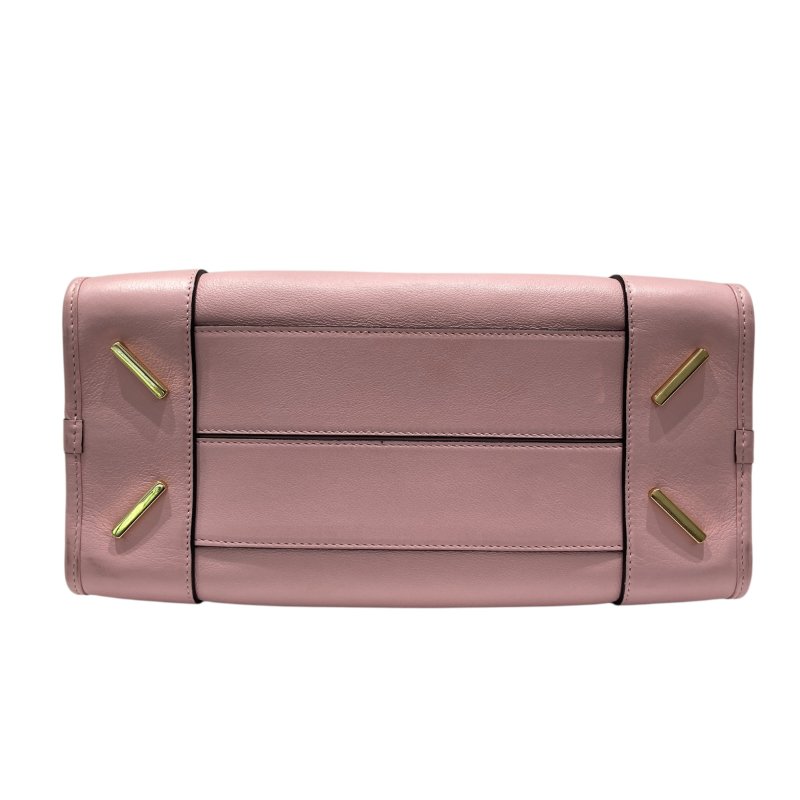 LOEWE 羅威 AMAZONA 28 手提斜背包 牛皮 粉色 金釦-5