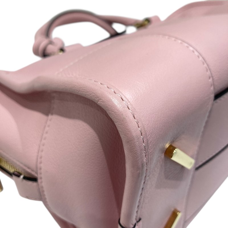 LOEWE 羅威 AMAZONA 28 手提斜背包 牛皮 粉色 金釦-7